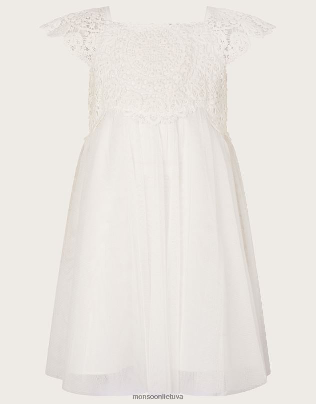 Monsoon vaikiška estella suknelė mergina dramblio kaulo apranga DPXBJ2114