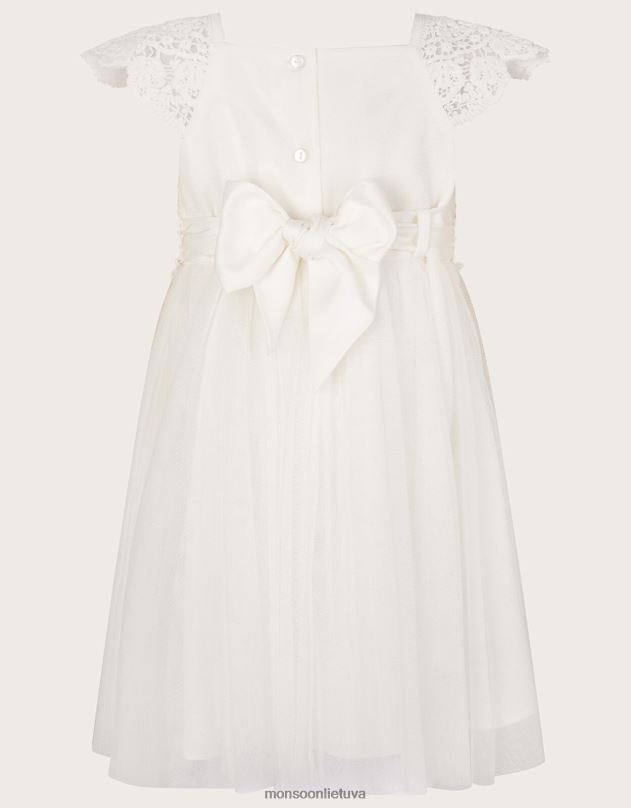 Monsoon vaikiška estella suknelė mergina dramblio kaulo apranga DPXBJ2114