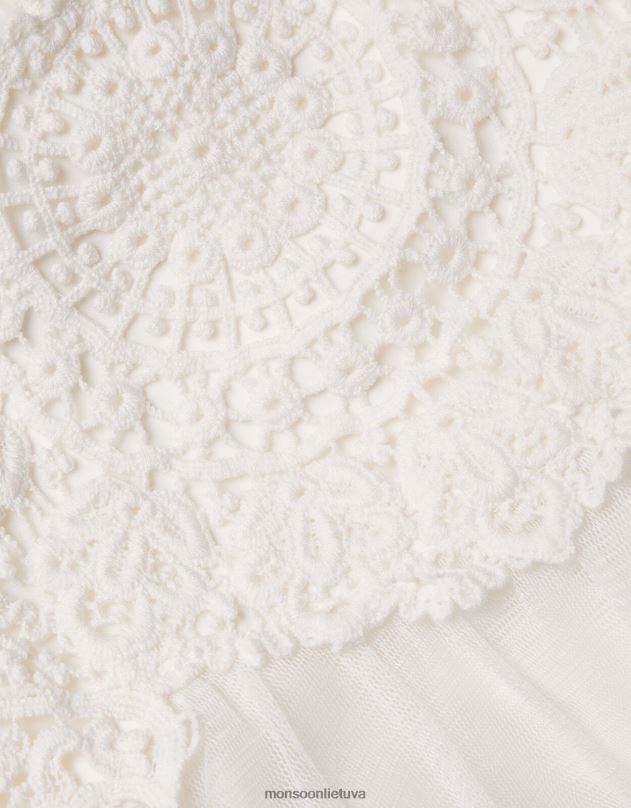 Monsoon vaikiška estella suknelė mergina dramblio kaulo apranga DPXBJ2114