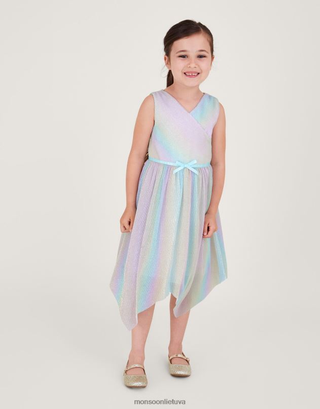 Monsoon vaivorykštės plisse įvyniojama suknelė mergina keli apranga DPXBJ1664