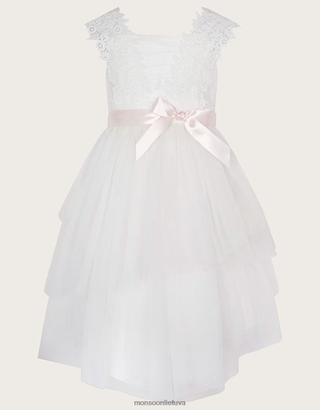 Monsoon zaralia nėriniuota safire suknelė mergina dramblio kaulo apranga DPXBJ1850