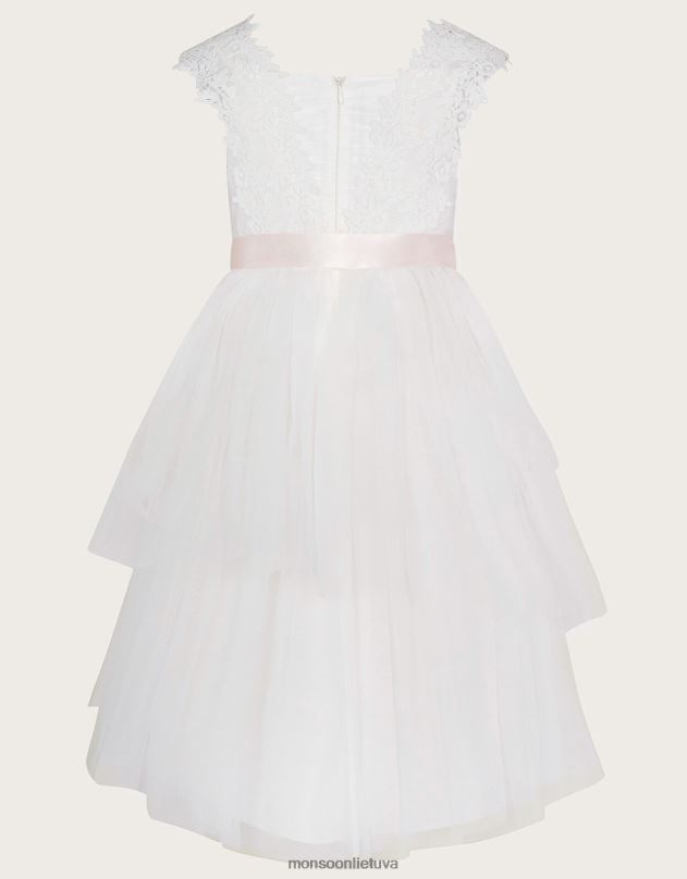 Monsoon zaralia nėriniuota safire suknelė mergina dramblio kaulo apranga DPXBJ1850