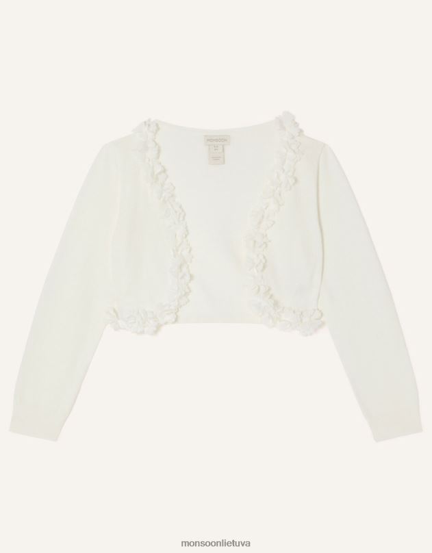 Monsoon Baby flora 3d gėlių megztinis mergina dramblio kaulo apranga DPXBJ2101