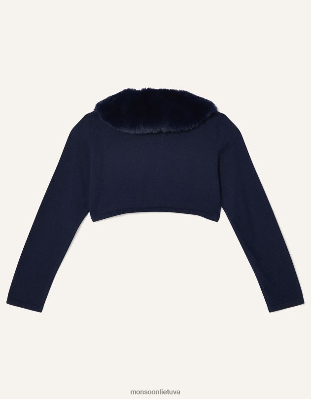 Monsoon Itin minkštas dirbtinio kailio megztinis su apykakle mergina mėlyna (navy) apranga DPXBJ2009