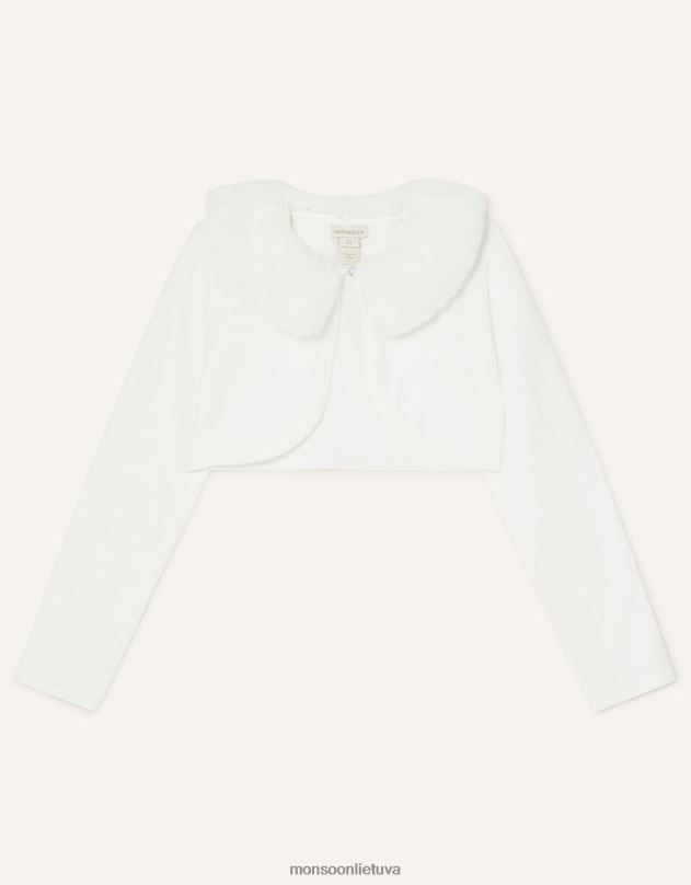 Monsoon Super minkštas dirbtinio kailio megztinis su apykakle mergina dramblio kaulo apranga DPXBJ2028