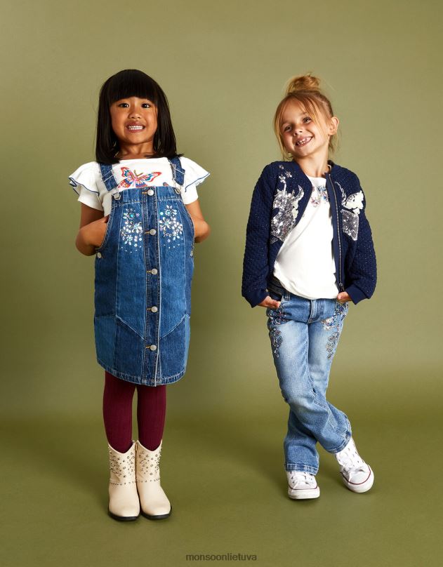 Monsoon blizgučiais vienaragis dygsniuotas bomber striukė mergina mėlyna (navy) apranga DPXBJ1606