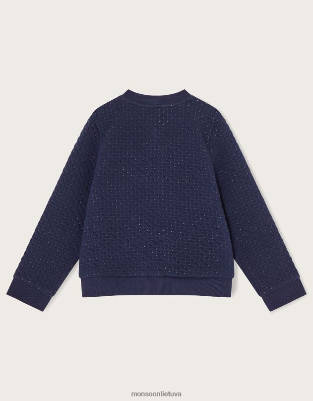 Monsoon blizgučiais vienaragis dygsniuotas bomber striukė mergina mėlyna (navy) apranga DPXBJ1606