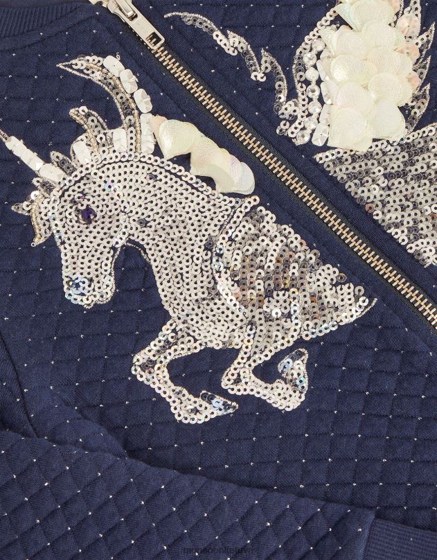 Monsoon blizgučiais vienaragis dygsniuotas bomber striukė mergina mėlyna (navy) apranga DPXBJ1606