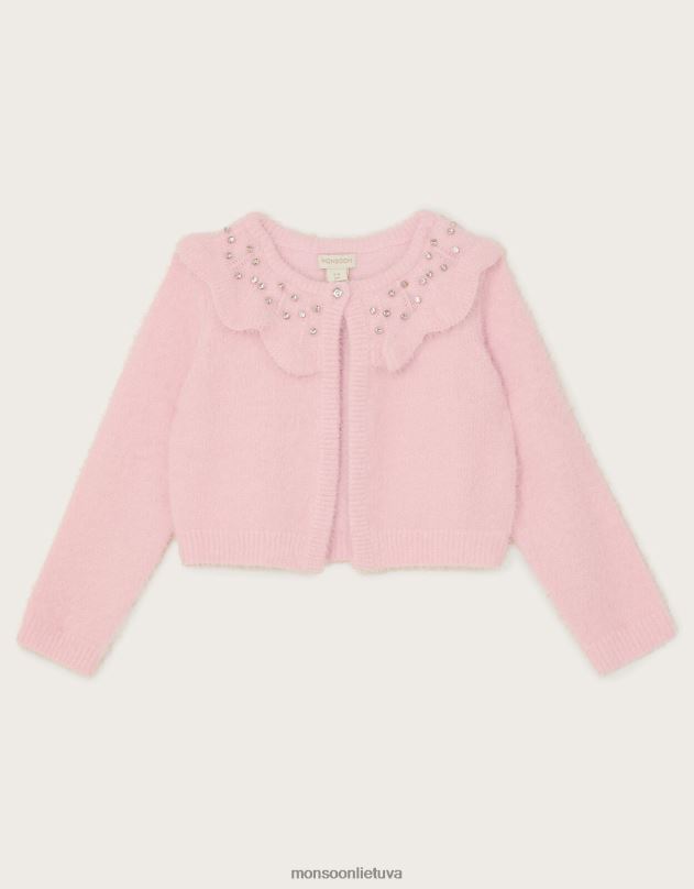 Monsoon bolero megztinis su pūkuota brangakmeniu mergina rožinis apranga DPXBJ1692