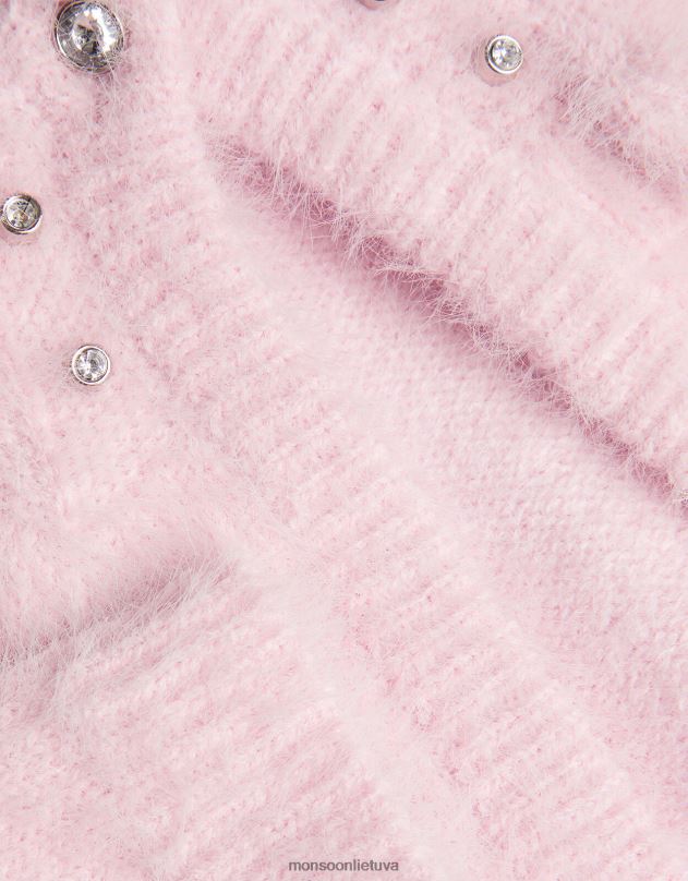 Monsoon bolero megztinis su pūkuota brangakmeniu mergina rožinis apranga DPXBJ1692