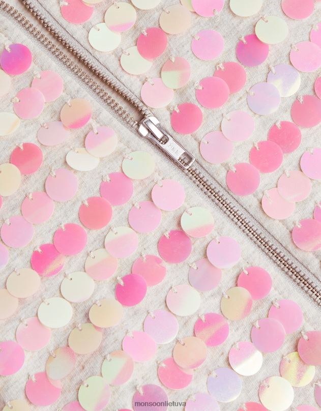 Monsoon džemperis su blizgučiais mergina pilka apranga DPXBJ1746