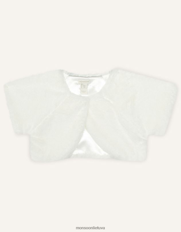 Monsoon dirbtinio kailio gūžčiojimas pečiais mergina dramblio kaulo apranga DPXBJ1926