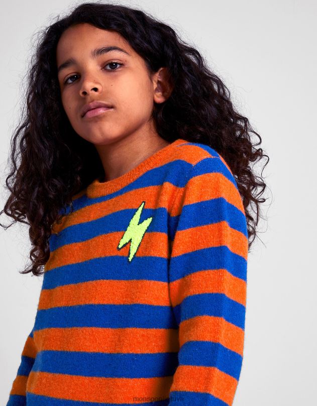 Monsoon dryžuotas megztinis berniukas oranžinė apranga DPXBJ2200