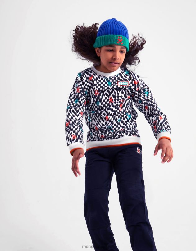 Monsoon čiuožėjų megztinis su monstrų raštu berniukas dramblio kaulo apranga DPXBJ2201