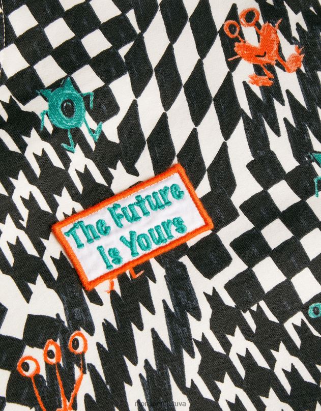 Monsoon čiuožėjų megztinis su monstrų raštu berniukas dramblio kaulo apranga DPXBJ2201