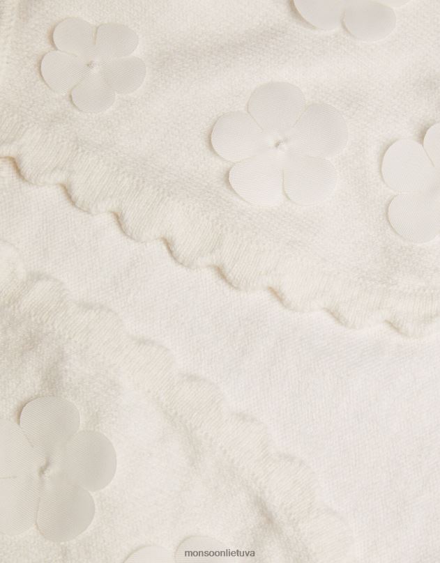 Monsoon kūdikio 3d žiedlapių megztinis mergina dramblio kaulo apranga DPXBJ2053