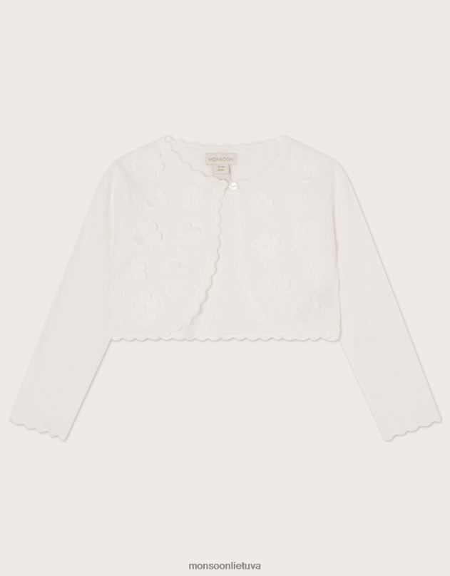 Monsoon kūdikio 3d kardiganas su žiedlapiais mergina dramblio kaulo apranga DPXBJ2140