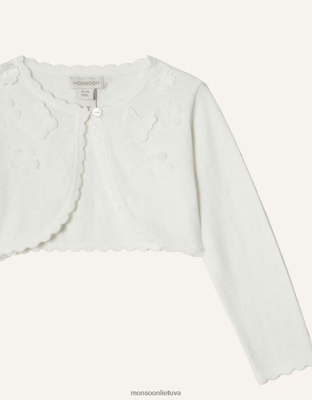 Monsoon kūdikio 3d kardiganas su žiedlapiais mergina dramblio kaulo apranga DPXBJ2143
