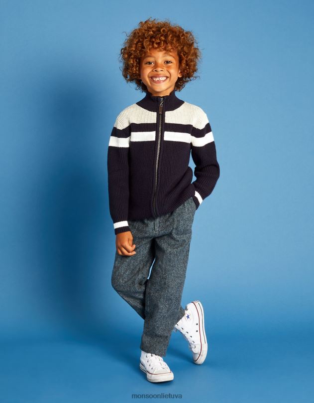 Monsoon megztas švarkas su užtrauktuku berniukas mėlyna (navy) apranga DPXBJ2217