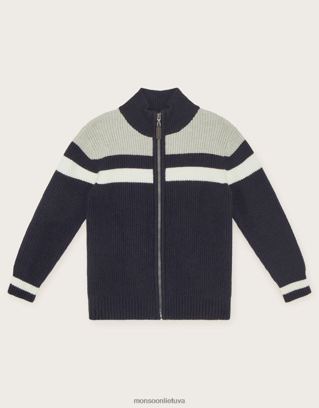 Monsoon megztas švarkas su užtrauktuku berniukas mėlyna (navy) apranga DPXBJ2217