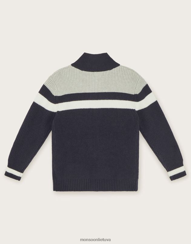 Monsoon megztas švarkas su užtrauktuku berniukas mėlyna (navy) apranga DPXBJ2217