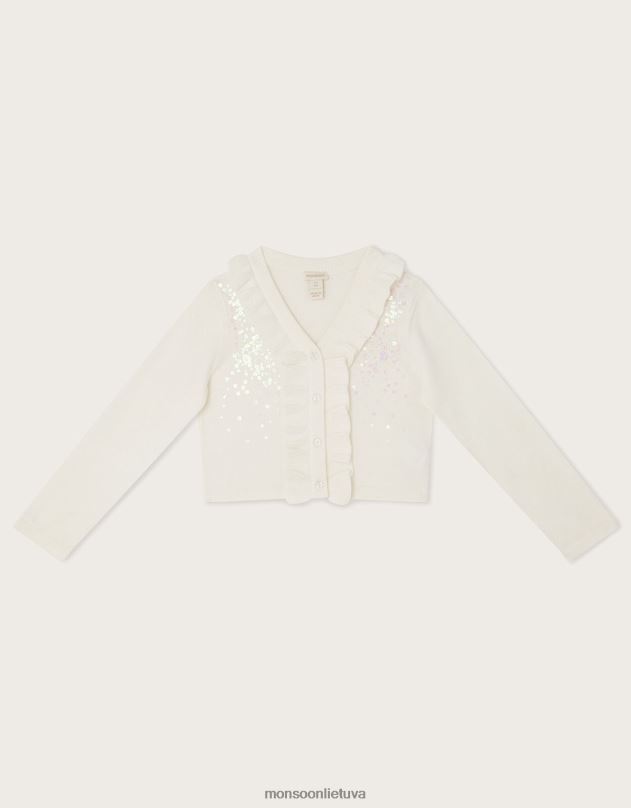 Monsoon raukinis blizgučiais kardiganas mergina dramblio kaulo apranga DPXBJ1580