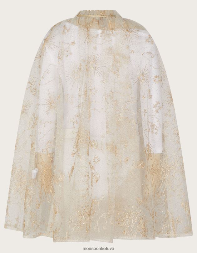 Monsoon stebuklų žemė išsiuvinėtą ilgą peleriną mergina auksas apranga DPXBJ1840