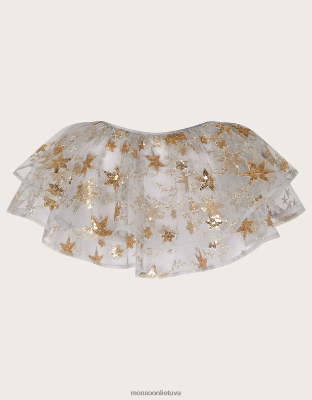 Monsoon stebuklų žemė superžvaigždė papuošta trumpu apsiaustu mergina pilka apranga DPXBJ1835