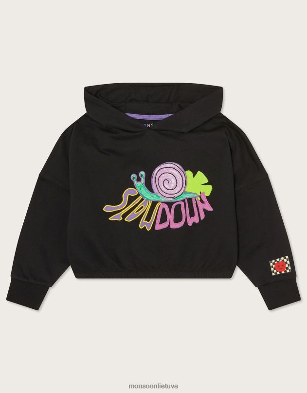 Monsoon sulėtinti apkarpytą džemperį vaikai juodas apranga DPXBJ1631
