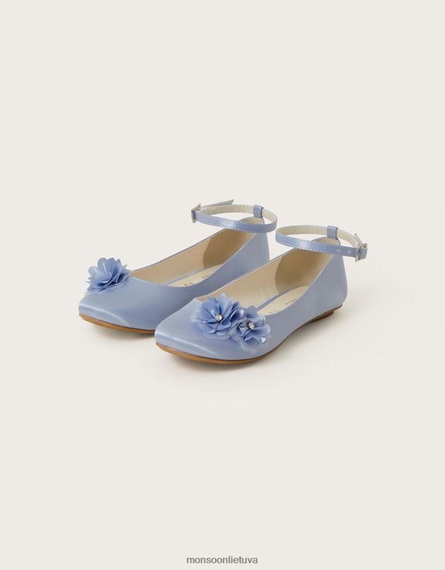 Monsoon deborah Diamante gėlių balerina butai mergina mėlyna avalynė DPXBJ1831