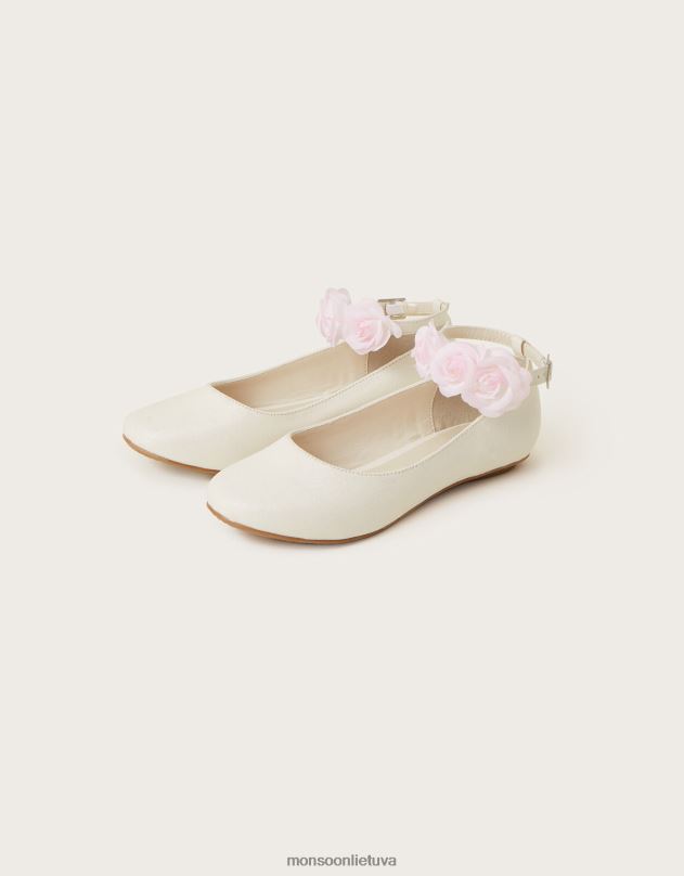 Monsoon kontrastingos kulkšnies korsažas balerina mergina dramblio kaulo avalynė DPXBJ2352