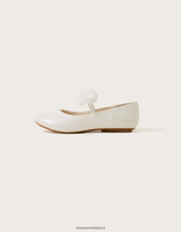 Monsoon korsažo balerinos butai mergina dramblio kaulo avalynė DPXBJ2368
