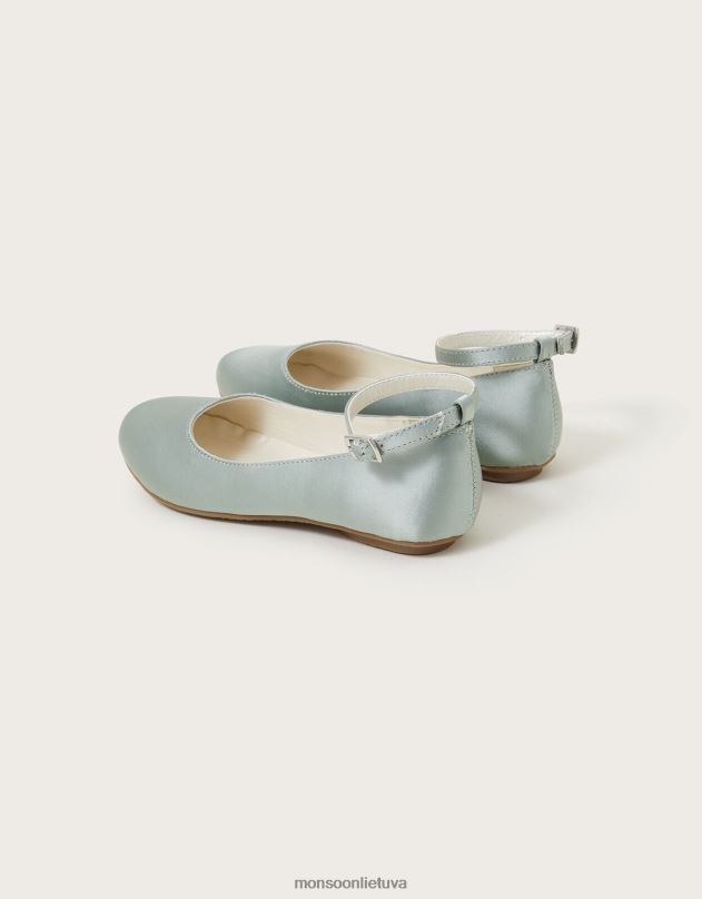 Monsoon satino balerinos buteliai mergina žalias avalynė DPXBJ1613
