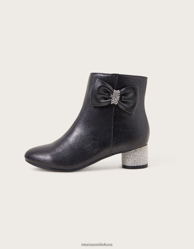 Monsoon diana dazzle bow boot mergina juodas avalynė DPXBJ2332