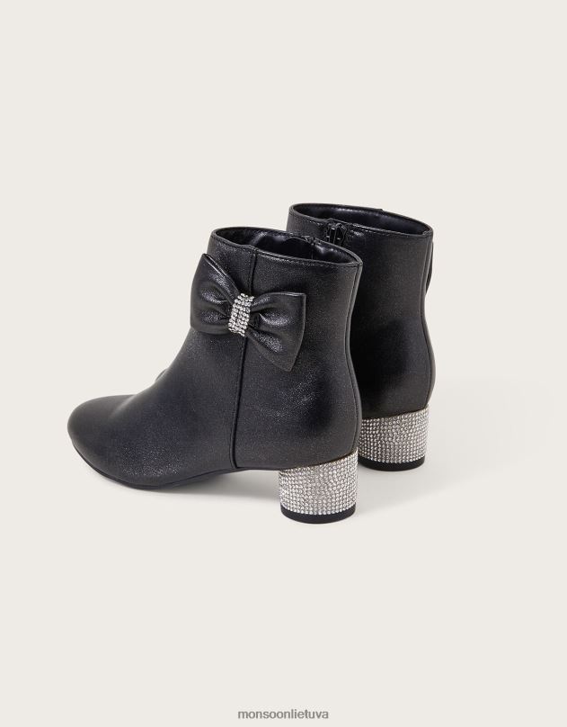 Monsoon diana dazzle bow boot mergina juodas avalynė DPXBJ2332