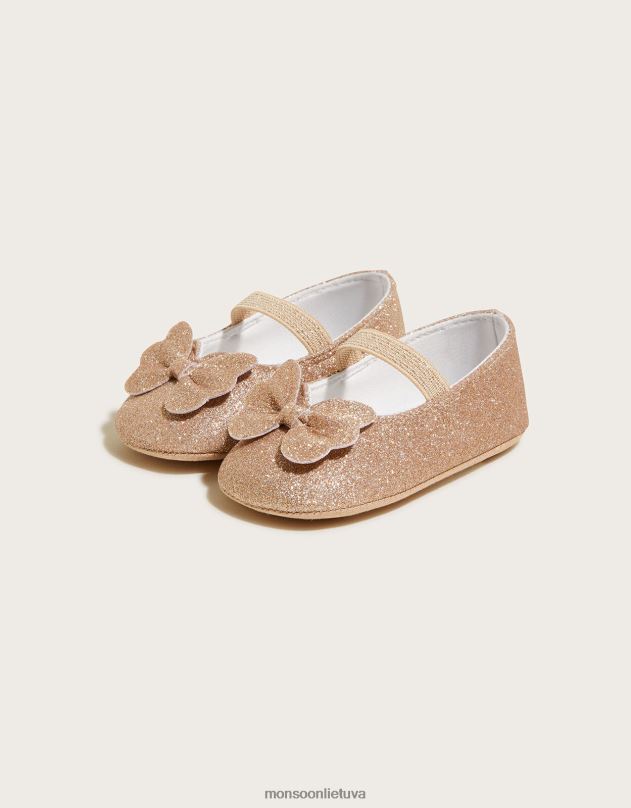 Monsoon drugelių bateliai vaikai auksas avalynė DPXBJ2394