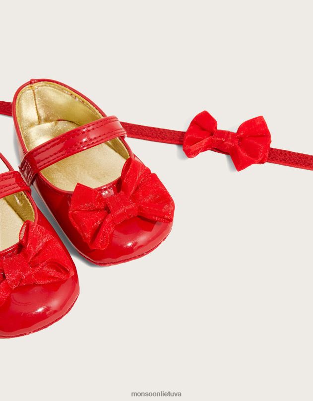 Monsoon lakuoti lankeliai su bando vaikai raudona avalynė DPXBJ2398