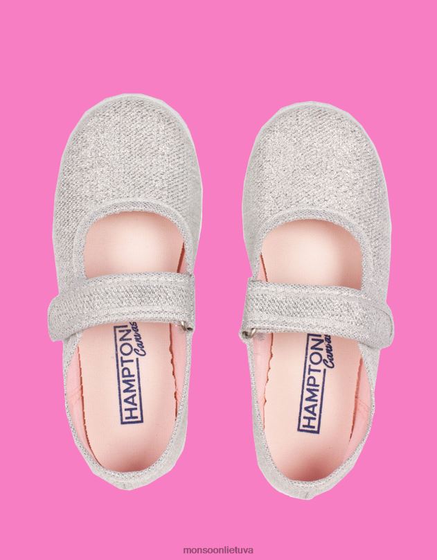 Monsoon hampton drobė Martha plimsolls sidabras vaikai sidabras avalynė DPXBJ2810