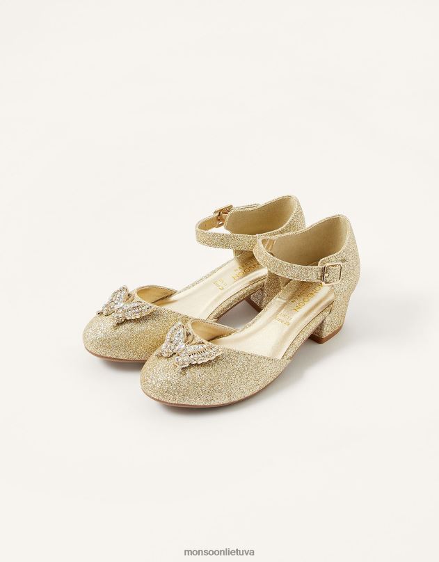 Monsoon blizgantys drugelio aukštakulniai mergina auksas avalynė DPXBJ2387