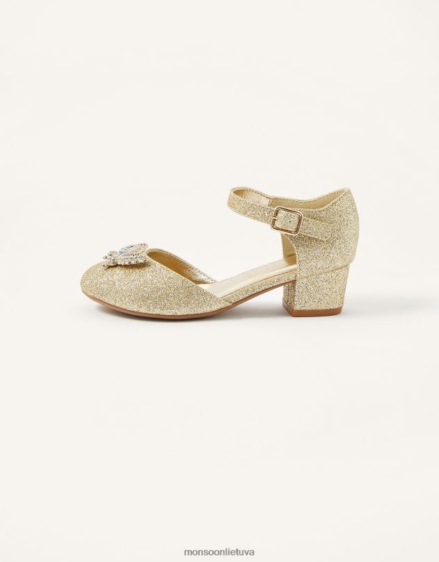 Monsoon blizgantys drugelio aukštakulniai mergina auksas avalynė DPXBJ2387