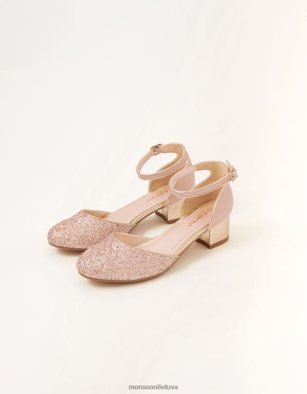 Monsoon blizgantys dviejų dalių aukštakulniai mergina rožinis avalynė DPXBJ2357