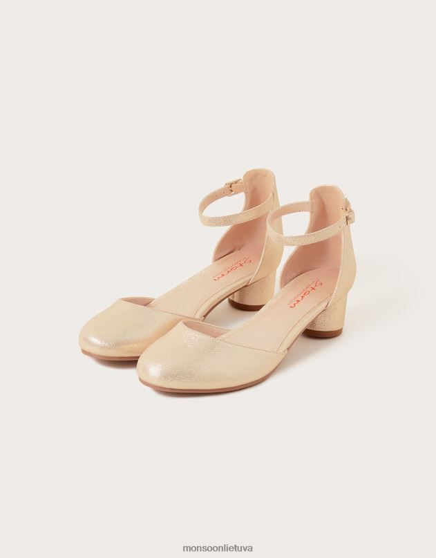 Monsoon blizgantys dviejų dalių kulniukai mergina auksas avalynė DPXBJ1855