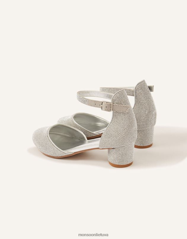 Monsoon blizgantys dviejų dalių kulniukai mergina sidabras avalynė DPXBJ2329