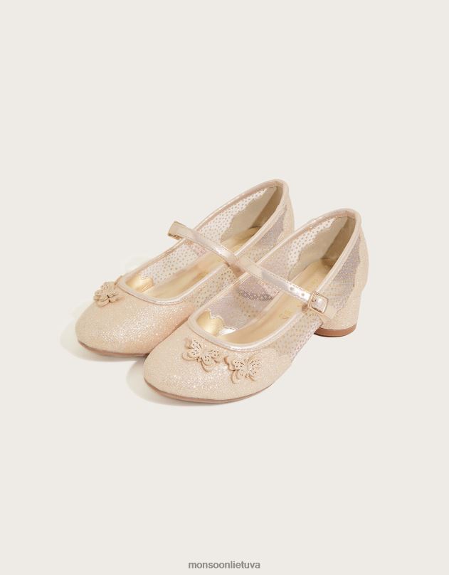 Monsoon drugelių princesės aukštakulniai mergina auksas avalynė DPXBJ1904