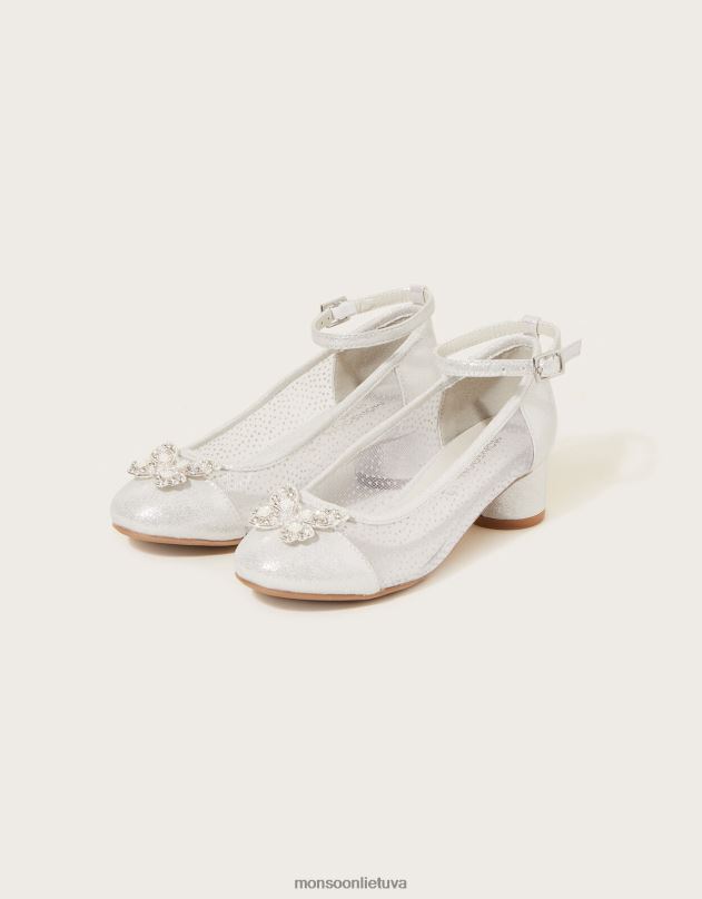 Monsoon drugelių princesės aukštakulniai mergina sidabras avalynė DPXBJ1899