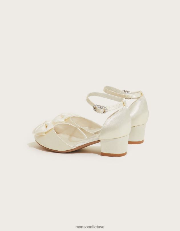 Monsoon kali satin dviejų dalių kulniukai mergina dramblio kaulo avalynė DPXBJ2373