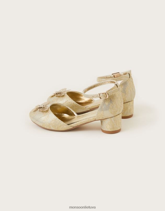 Monsoon nėriniuoti drugeliai dviejų dalių kulniukai mergina auksas avalynė DPXBJ2336
