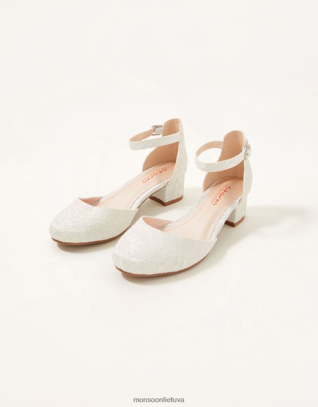 Monsoon nėriniuoti dviejų dalių kulniukai mergina dramblio kaulo avalynė DPXBJ2375