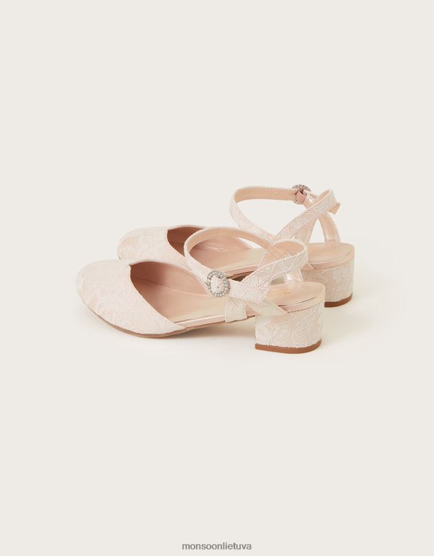 Monsoon nėriniuoti dviejų dalių kulniukai mergina rožinis avalynė DPXBJ2359