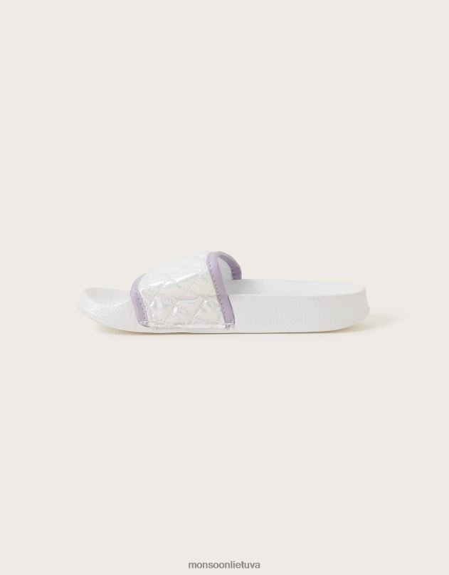Monsoon blizgantys dygsniuoti slankikliai mergina baltas avalynė DPXBJ2800